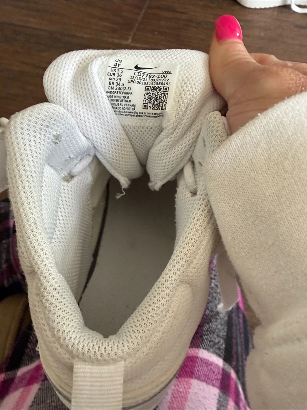 Nike Kids White High-Top Lace & Strap Sneakers
